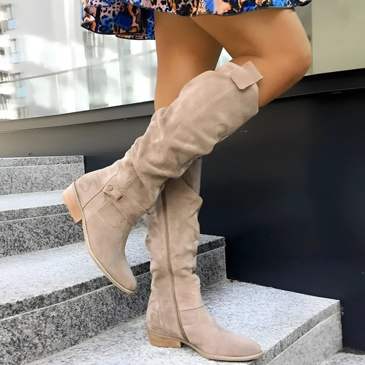 Casual Suede Knee High Boots