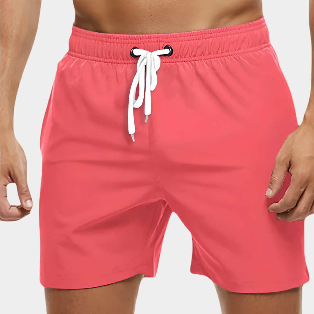 Men's Drawstring Board Shorts with Side Pockets