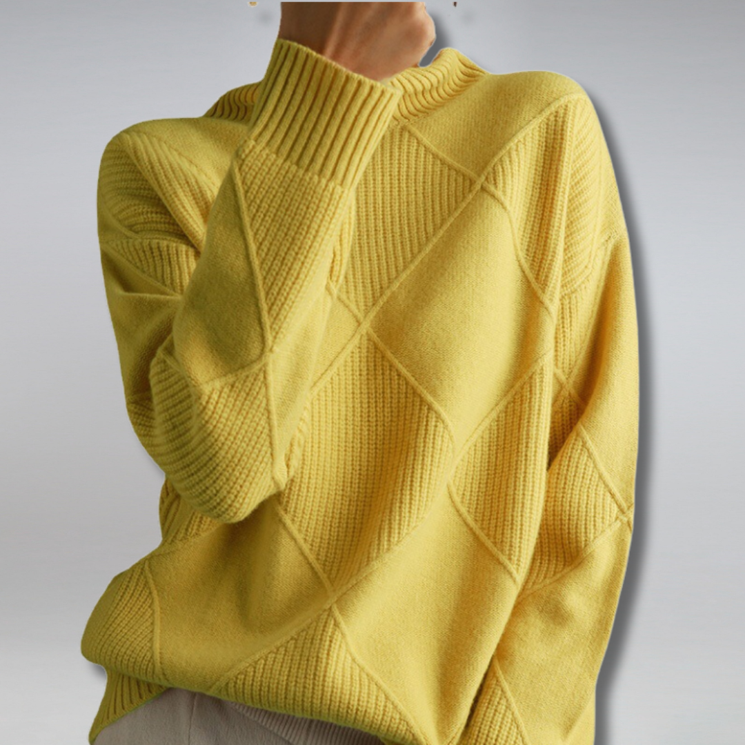 Textured Turtleneck Knit Jumper