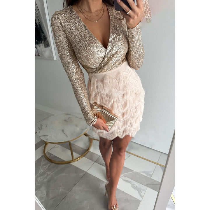 Noelle | Sequin Fringe Mini Cocktail Dress