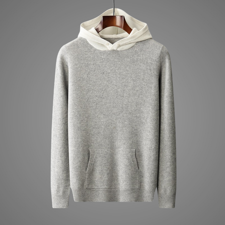 Women's Contrast Hood Knit Jumper with Kangaroo Pocket