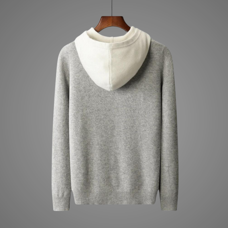 Women's Contrast Hood Knit Jumper with Kangaroo Pocket