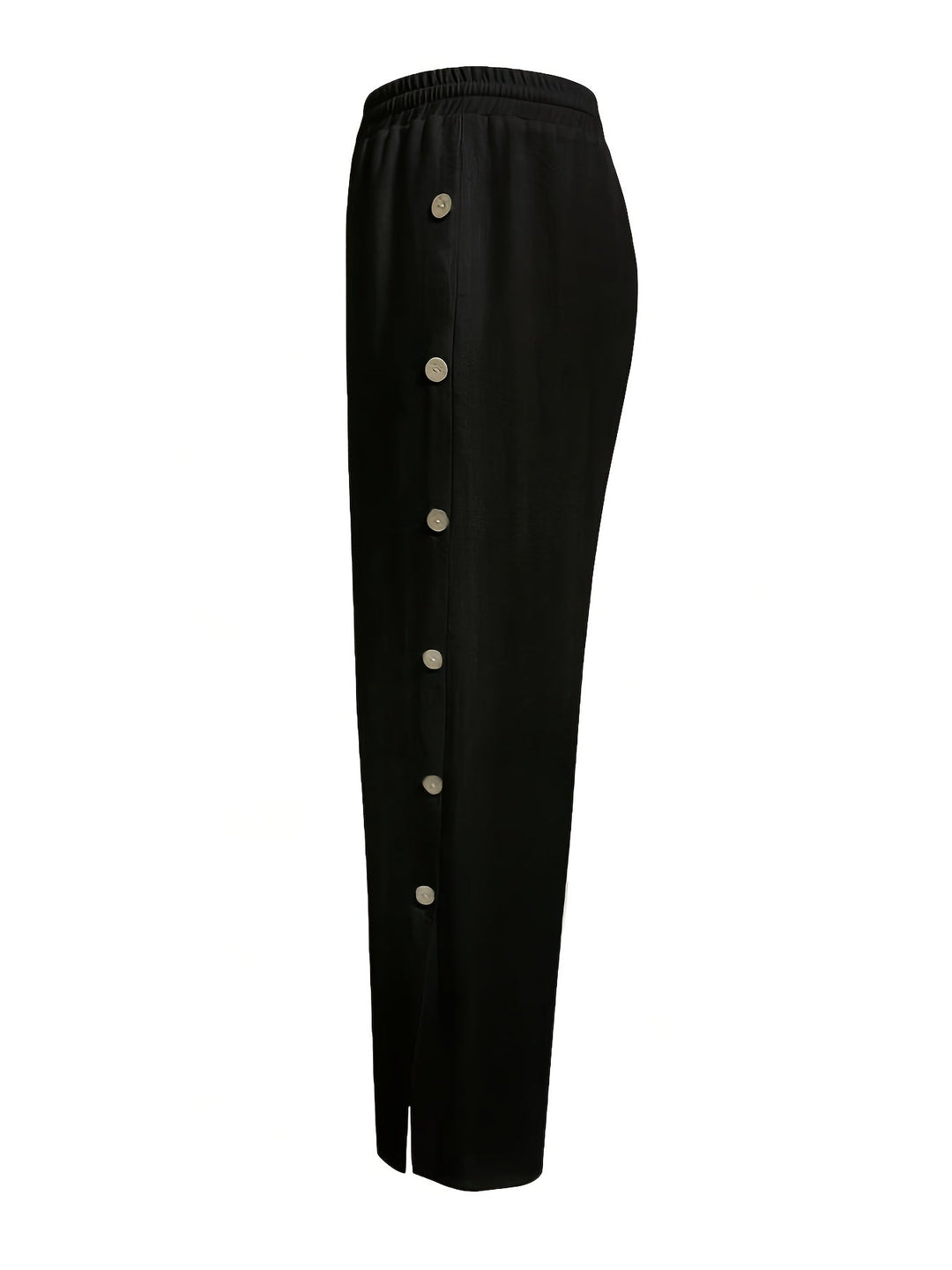 Men's Linen Straight-Leg Pants with Side Button Placket