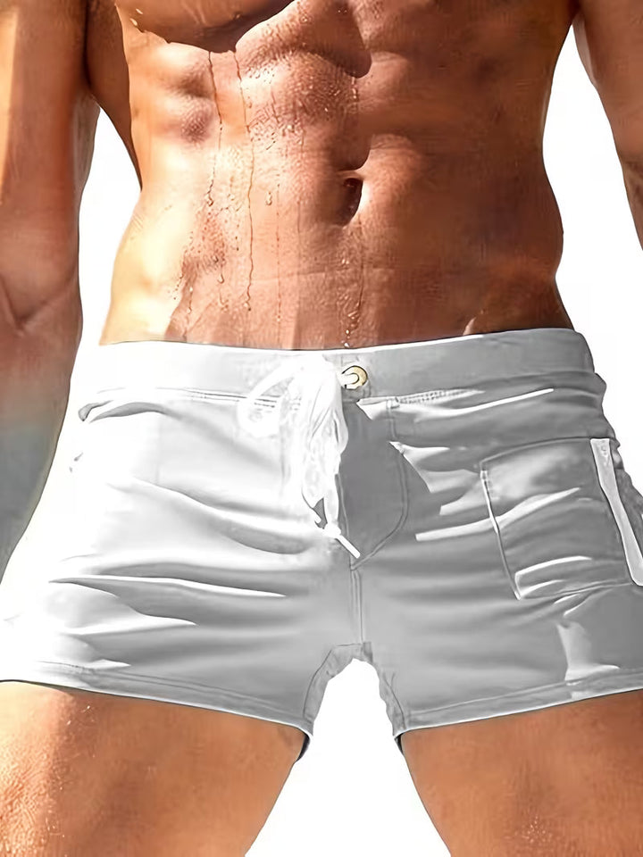 Men's Fitted Board Shorts with Zip Pocket
