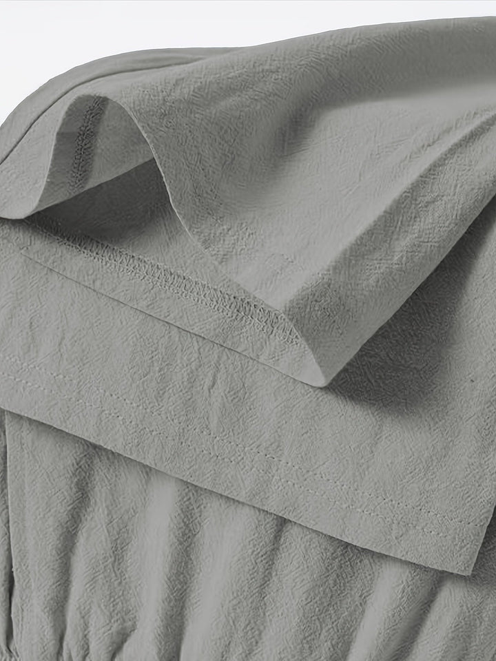 Men's Crinkled Linen Wide-Leg Drawstring Pants