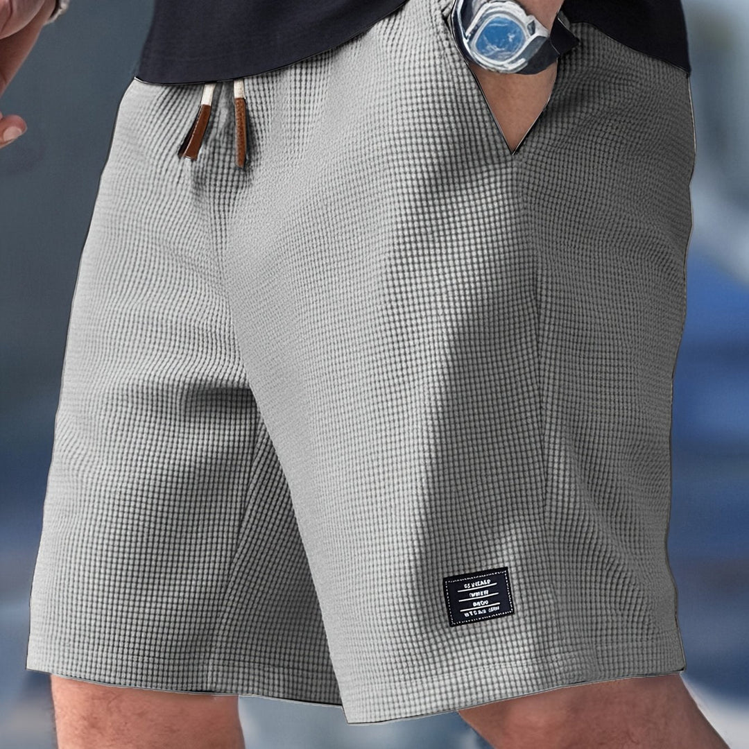 Men's Textured Drawstring Shorts with Toggle Waist
