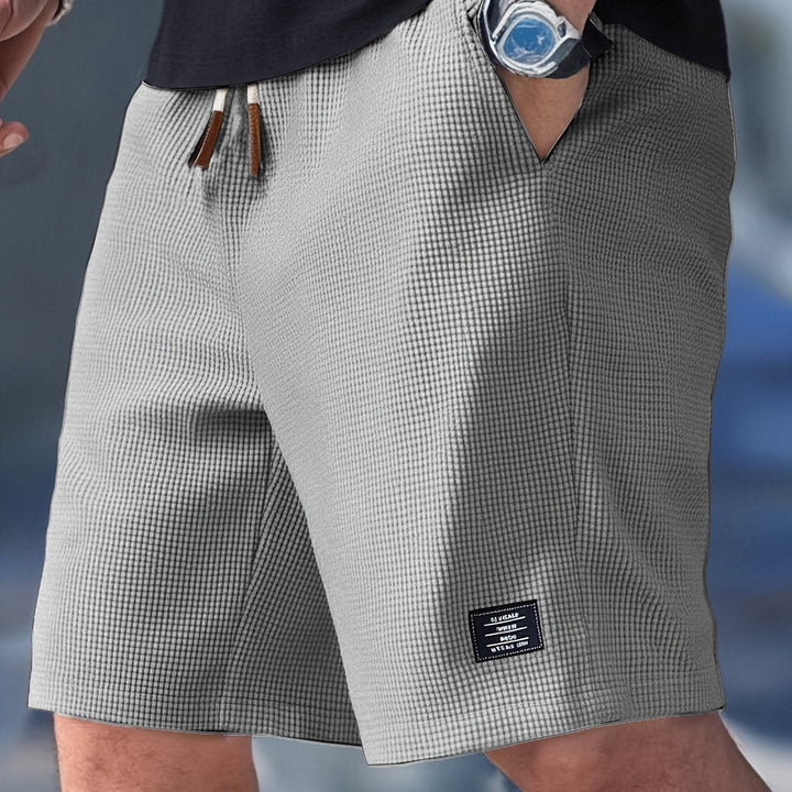Men's Textured Drawstring Shorts with Toggle Waist