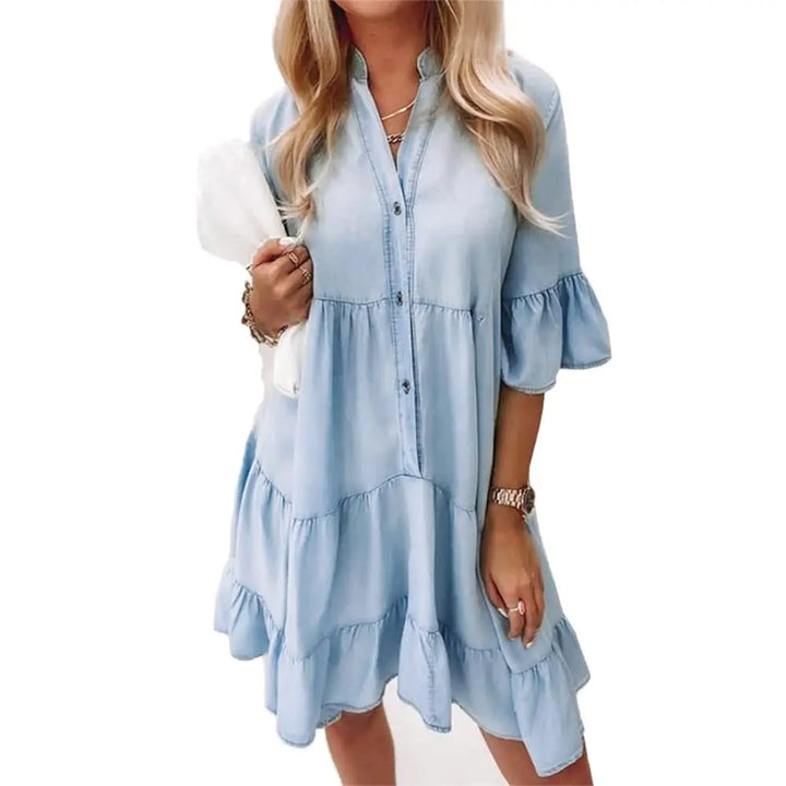 Sophie | Casual Denim Button Front Mini Dress