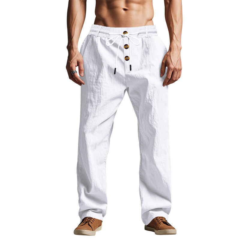 Men's Relaxed Linen Drawstring Pants