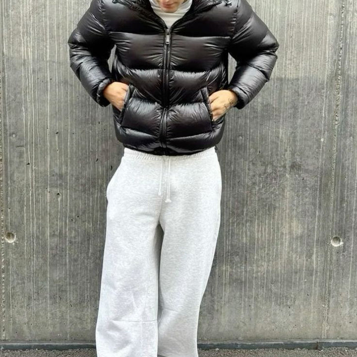 Men's Sherpa Lined Quilted Puffer Jacket with Hood