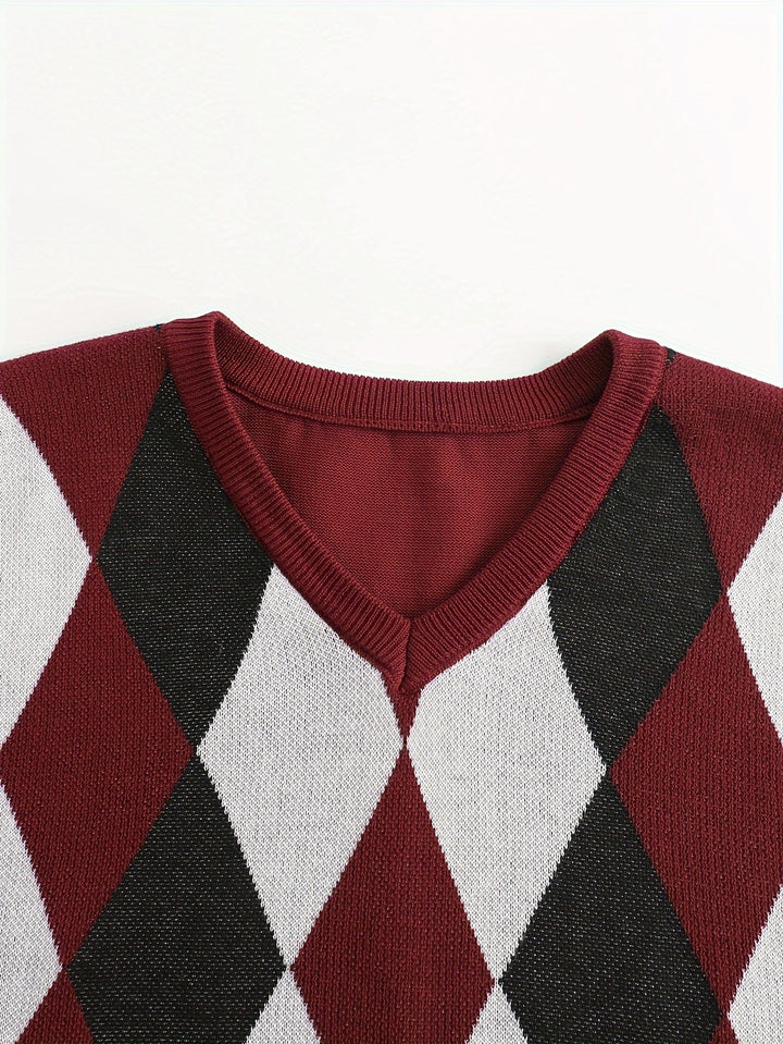 Men's Argyle Knit Sweater Vest