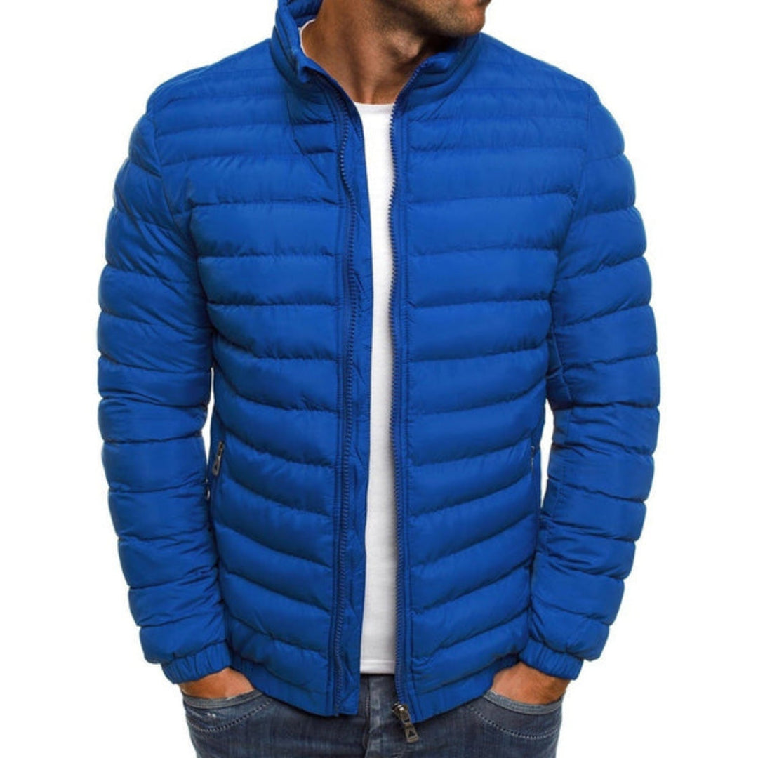 Men's Lightweight Puffer Jacket with Zip Front