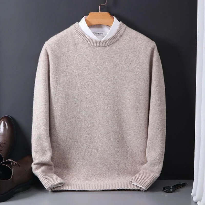Men's Wool Crew Neck Jumper in Relaxed Fit