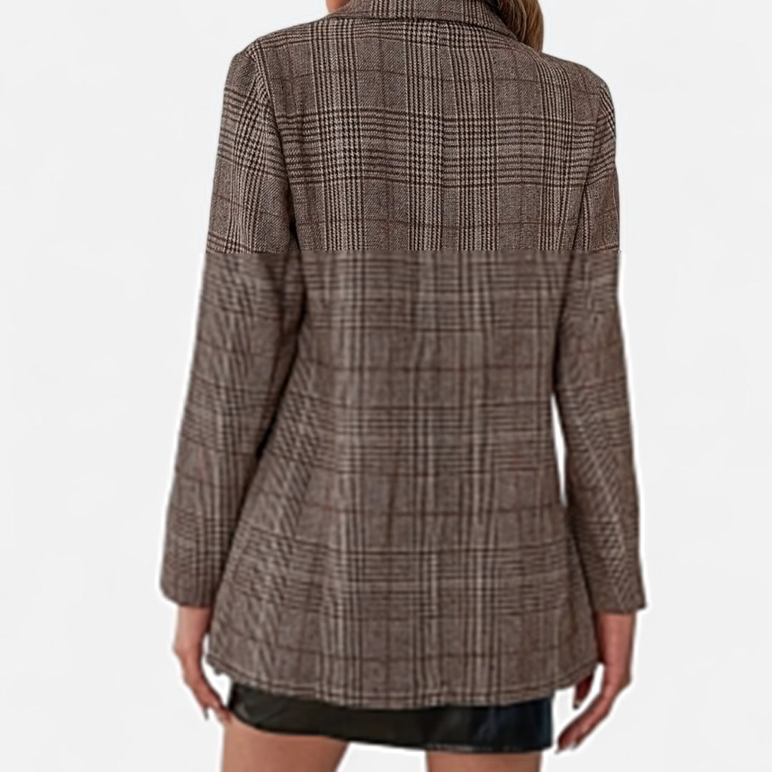 Women's Check Single Breasted Blazer in Tailored Fit
