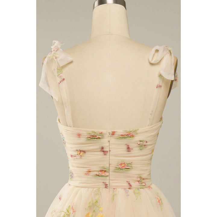 Isabella | Floral Embroidered Tulle Evening Dress