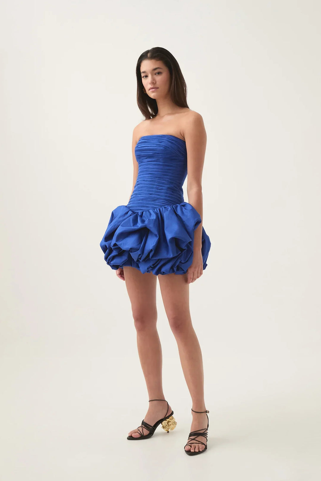 Alessia | Floral Strapless Bubble Hem Mini Dress