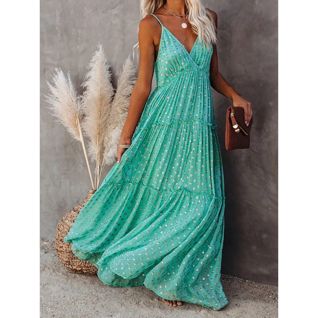 Sophia | Flowing Strappy Casual V-Neck Maxi Dress