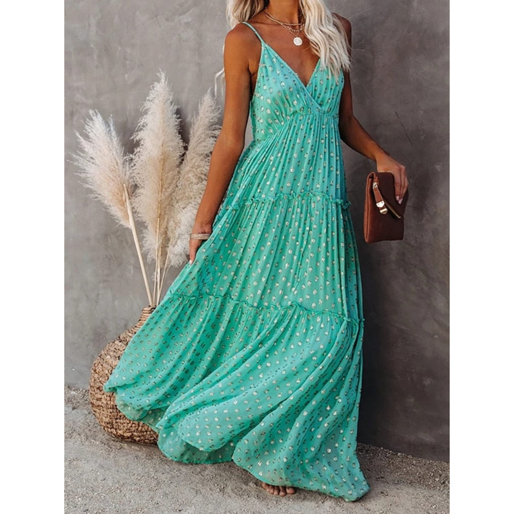 Sophia | Flowing Strappy Casual V-Neck Maxi Dress
