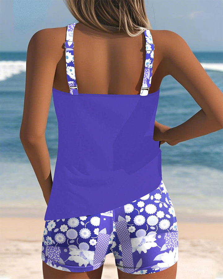 Women's Floral Racerback Tankini Swimsuit Set