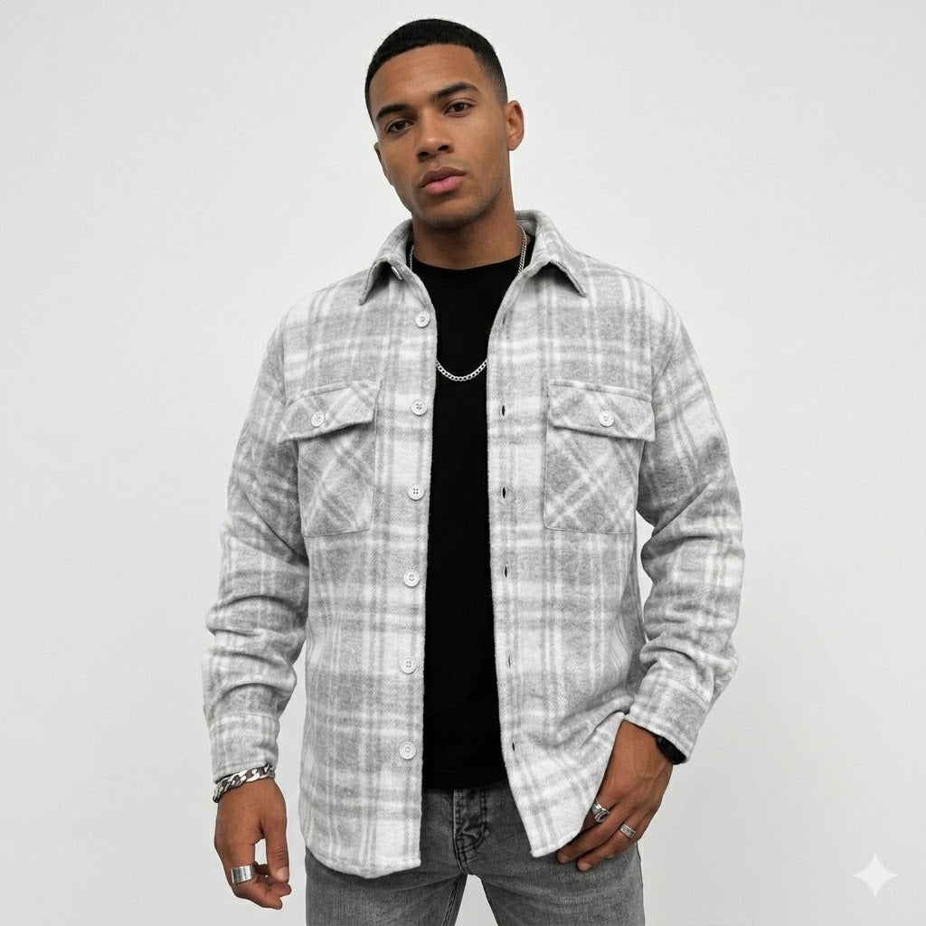 Mens Plaid Overshirt Jacket