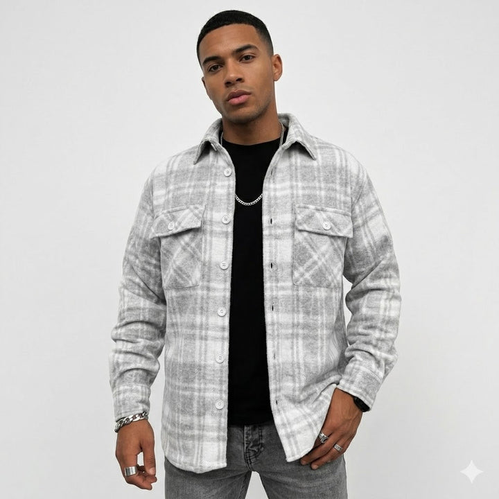Mens Plaid Overshirt Jacket