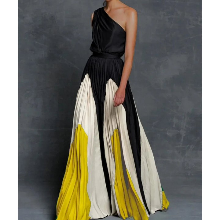 Jasmine | One Shoulder Pleated Maxi Cocktail Dress