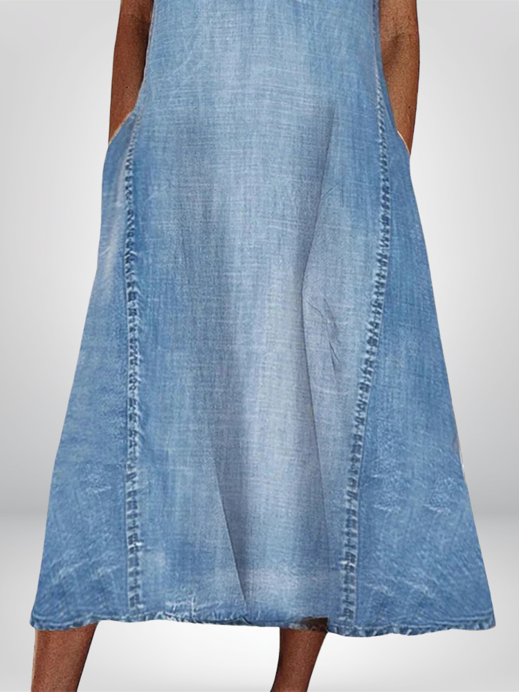Anissa | Casual Sleeveless Denim Midi Dress