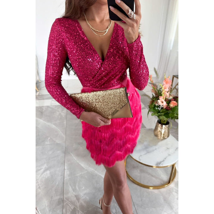 Noelle | Sequin Fringe Mini Cocktail Dress
