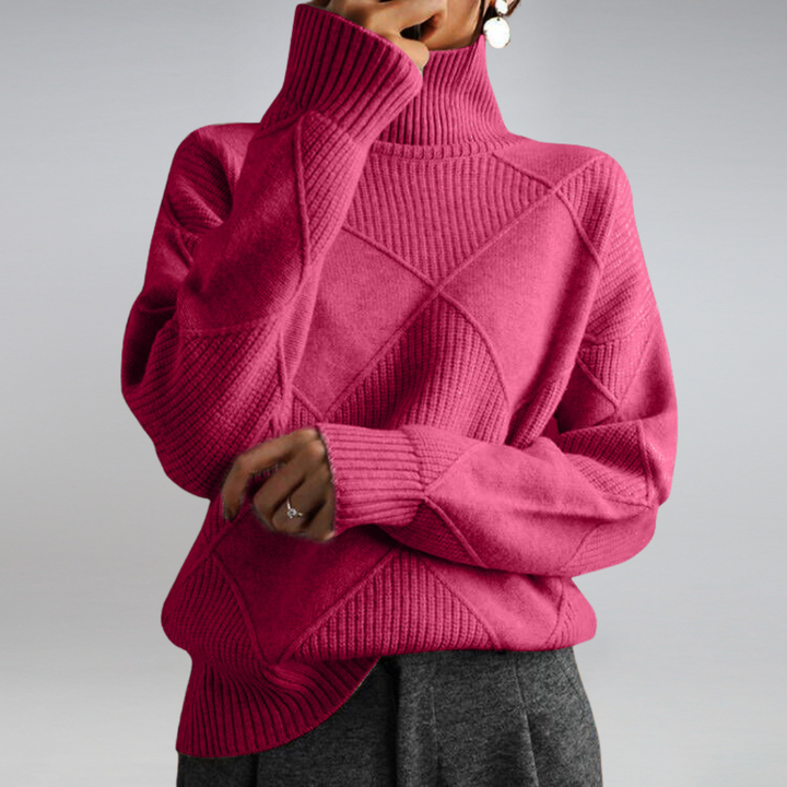 Textured Turtleneck Knit Jumper