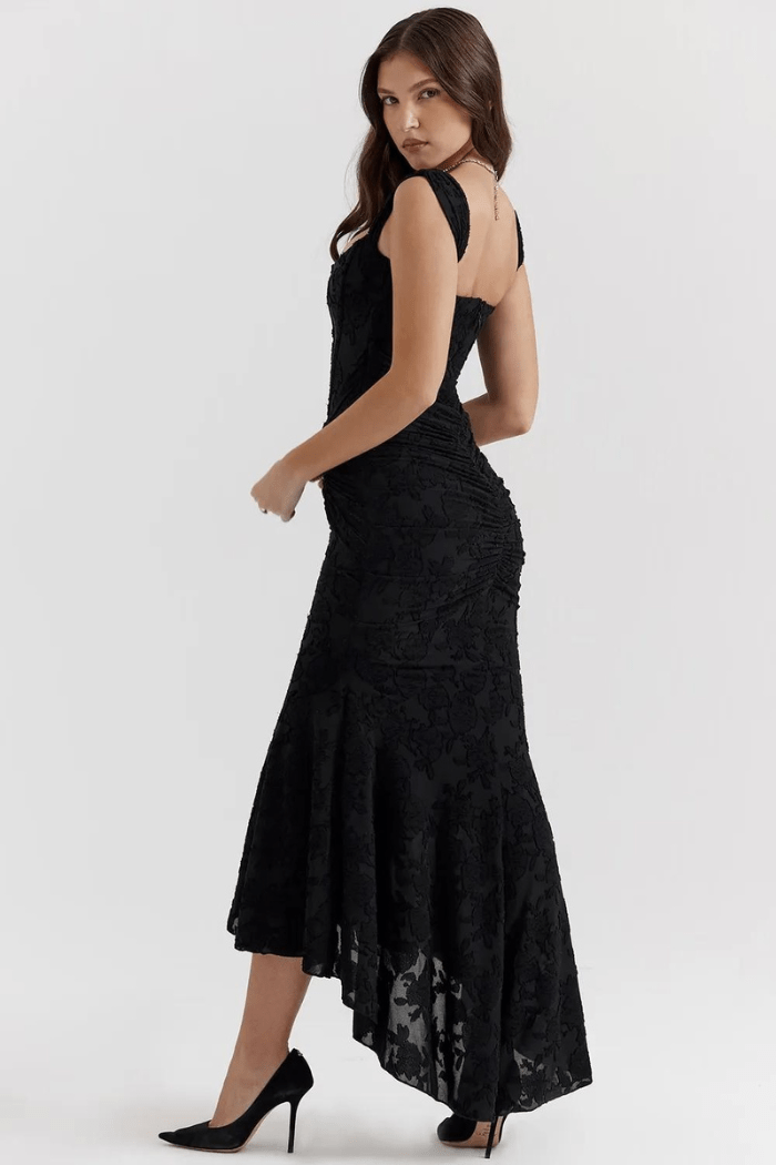 Floral Ruched Occasion Midi Dress