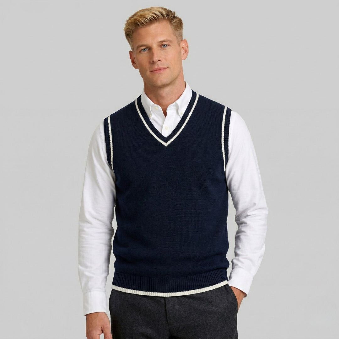 Men's V Neck Knit Vest