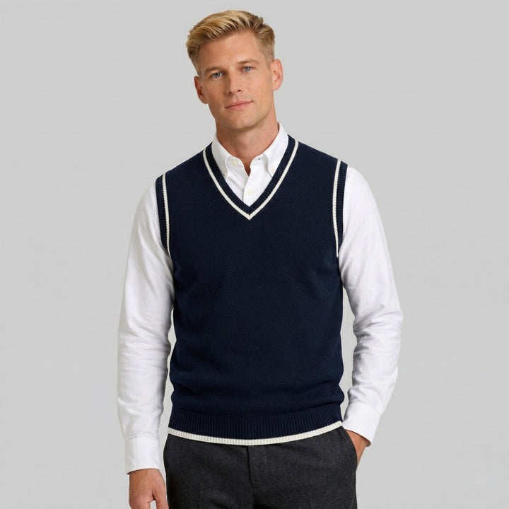 Men's V Neck Knit Vest
