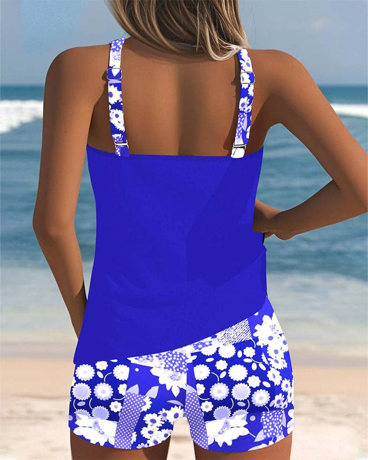 Women's Floral Racerback Tankini Swimsuit Set