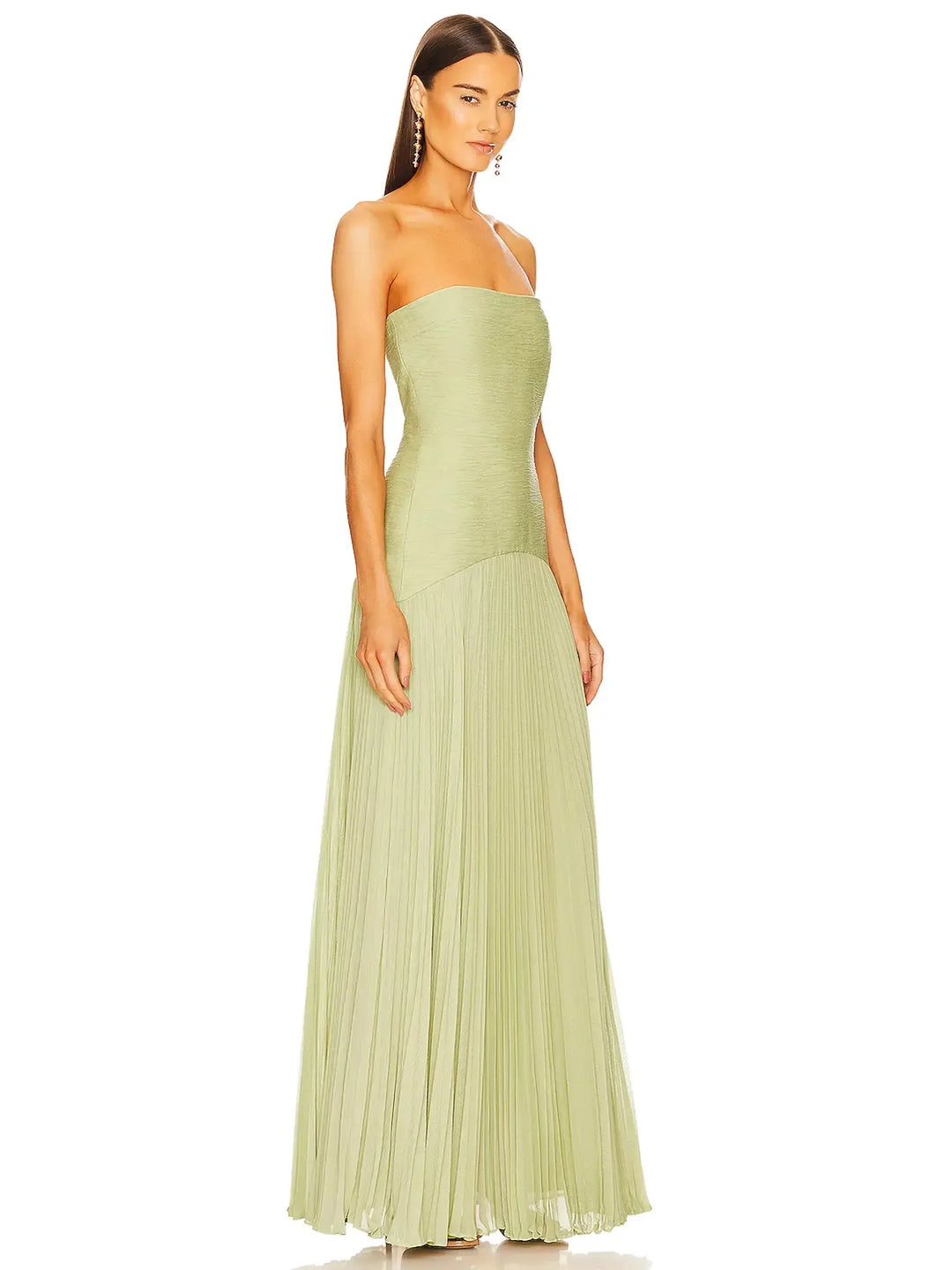 Clara | Formal Pleated Bandeau Maxi Dress