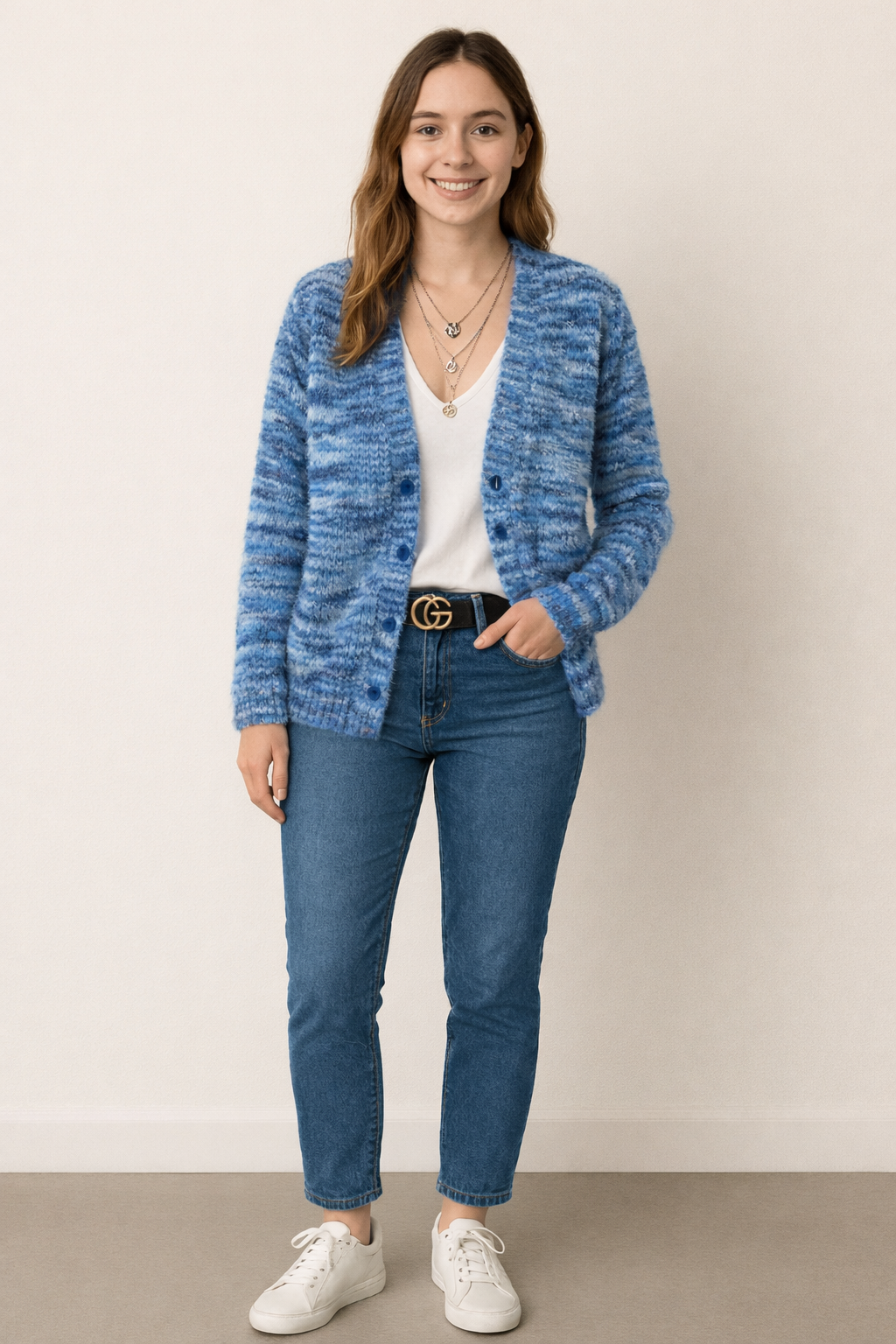Harper | Multicolour Stripe Open Front Cardigan