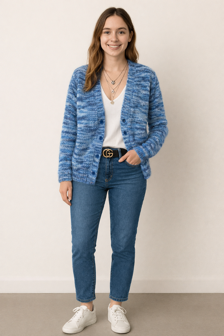 Harper | Multicolour Stripe Open Front Cardigan
