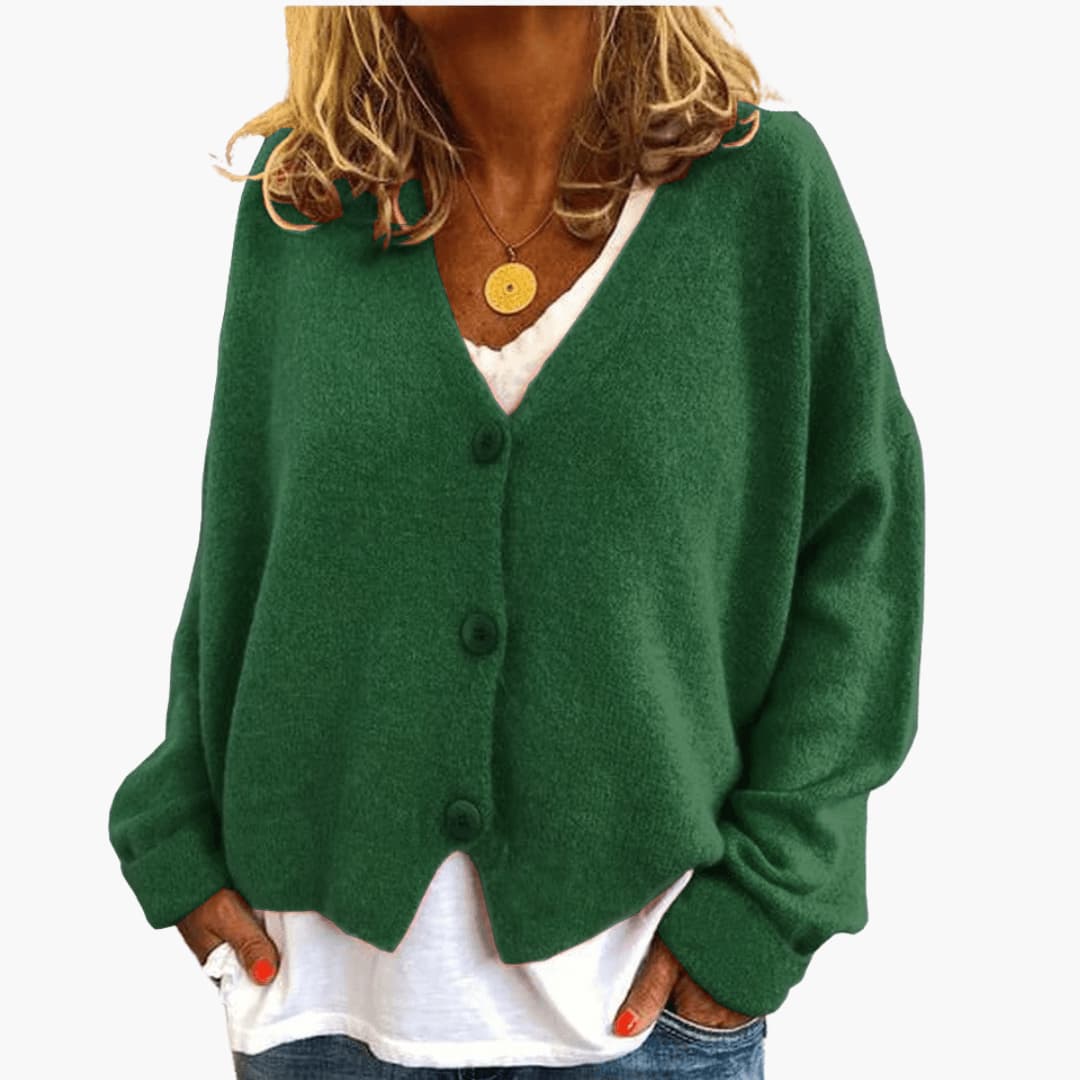 Sierra | Relaxed V Neck Button Cardigan