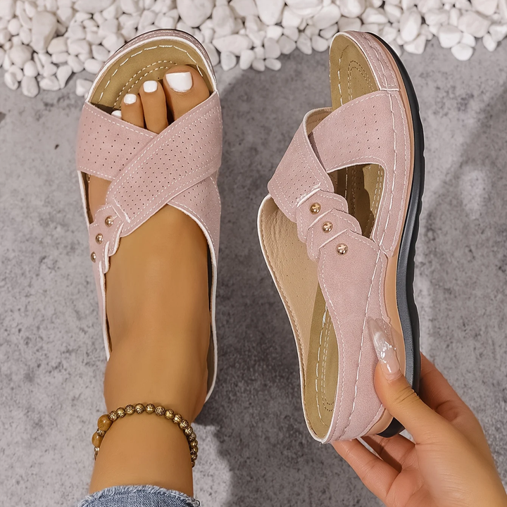 Women's Cross-Strap Wedge Sandals