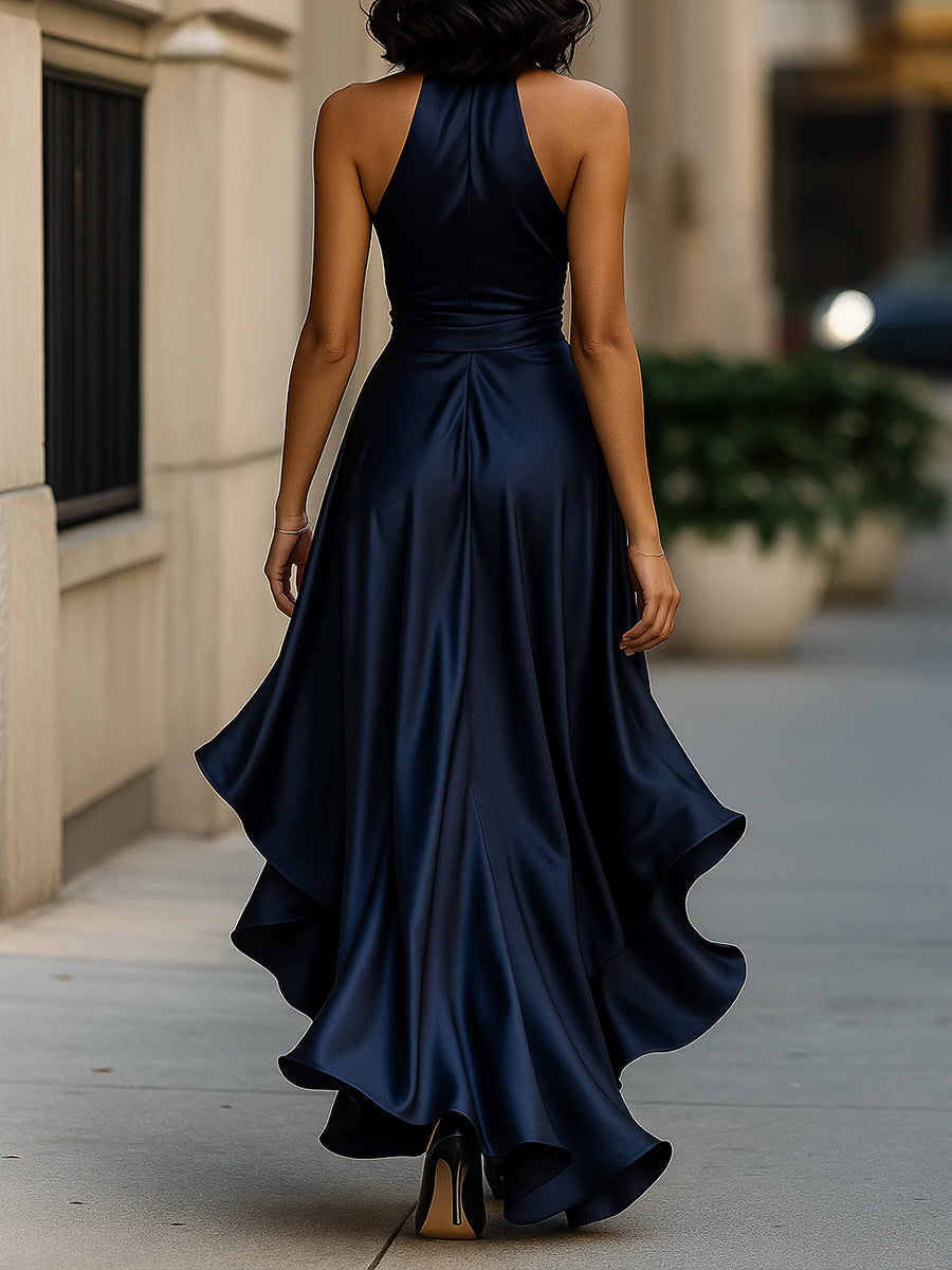 Arabella | Satin Halter Neck Occasion Maxi Dress