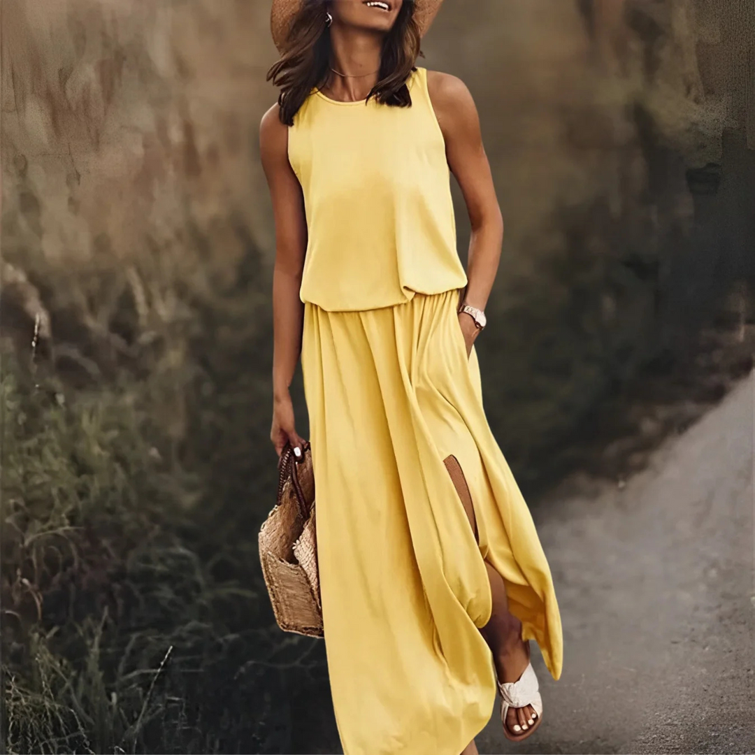 Charlotte | Sleeveless Split Hem Casual Maxi Dress