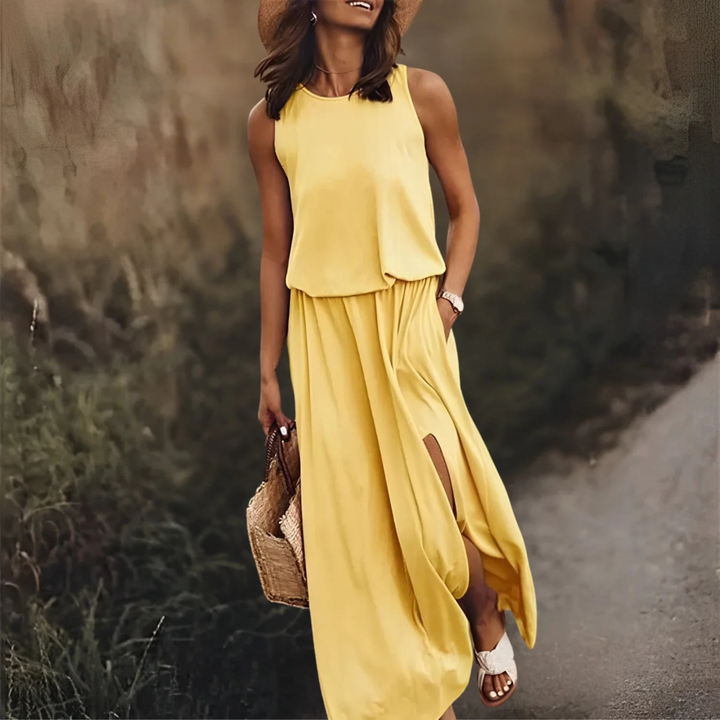 Charlotte | Sleeveless Split Hem Casual Maxi Dress
