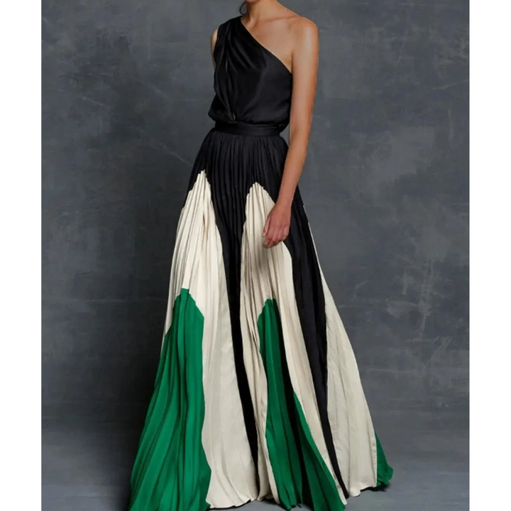 Jasmine | One Shoulder Pleated Maxi Cocktail Dress