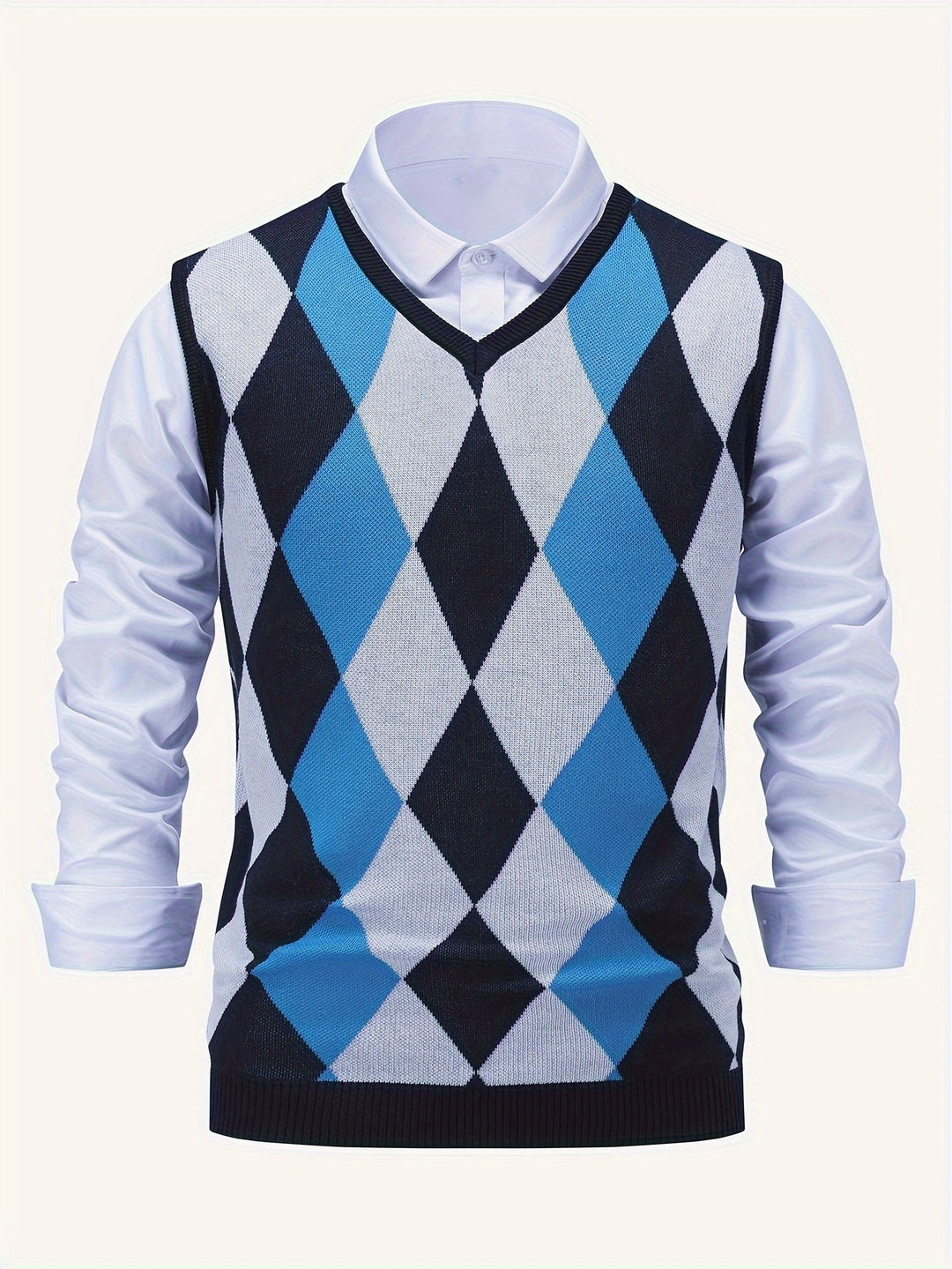 Men's Argyle Knit Sweater Vest
