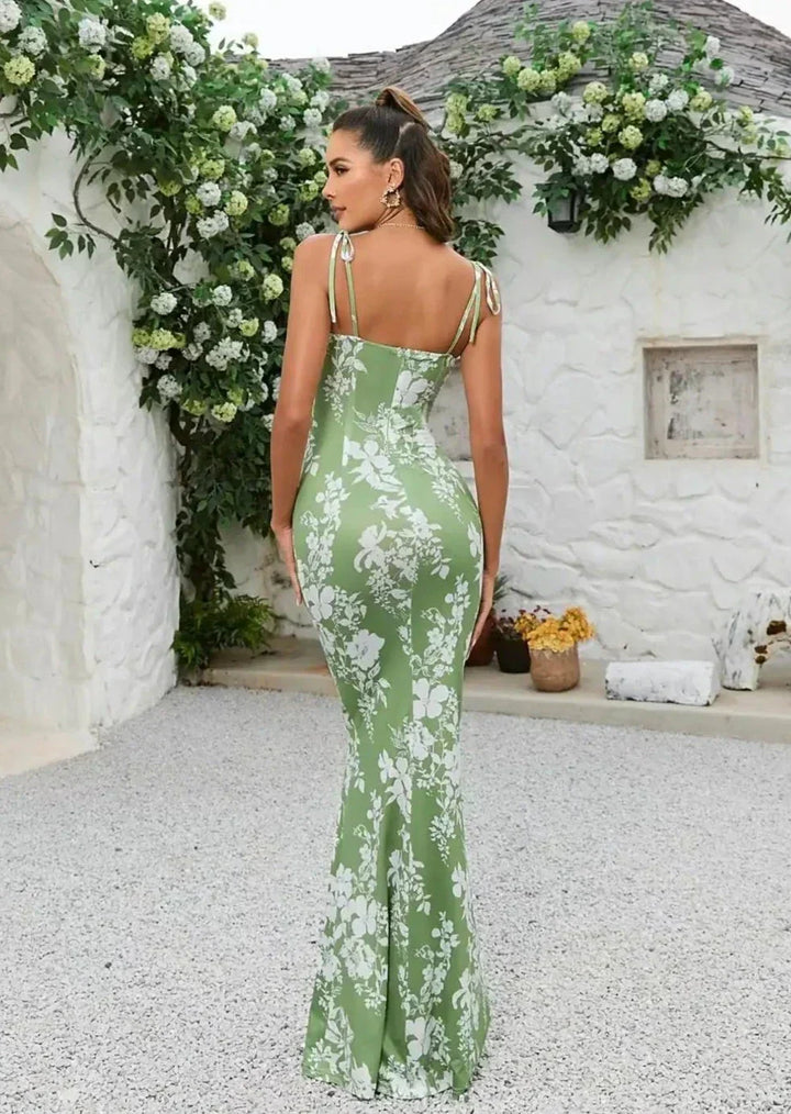Amara | Floral Bodycon Evening Maxi Dress
