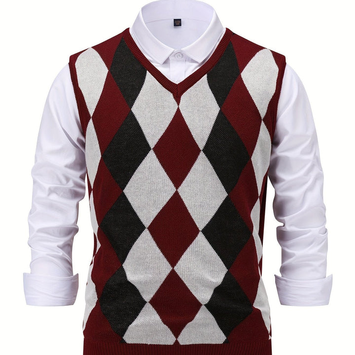 Men's Argyle Knit Sweater Vest