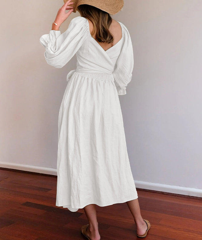 Vivienne | Smocked Square Neck Maxi Dress
