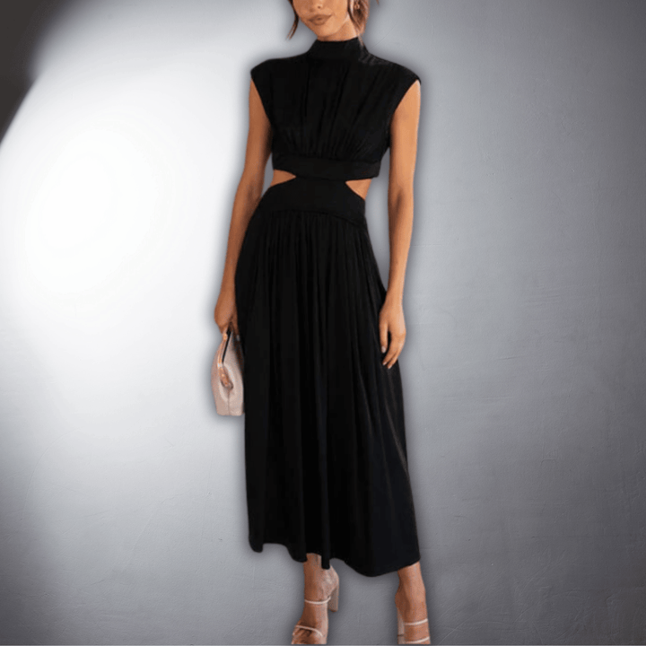 Isadora | Cut Out High Neck Occasion Midi Dress