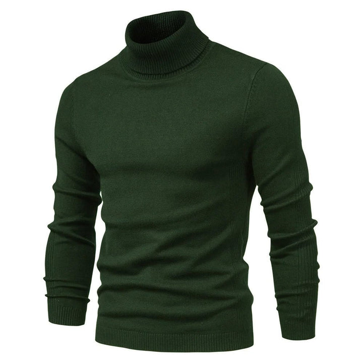Men's Slim Fit Knit Roll Neck Jumper with Ribbed Cuffs