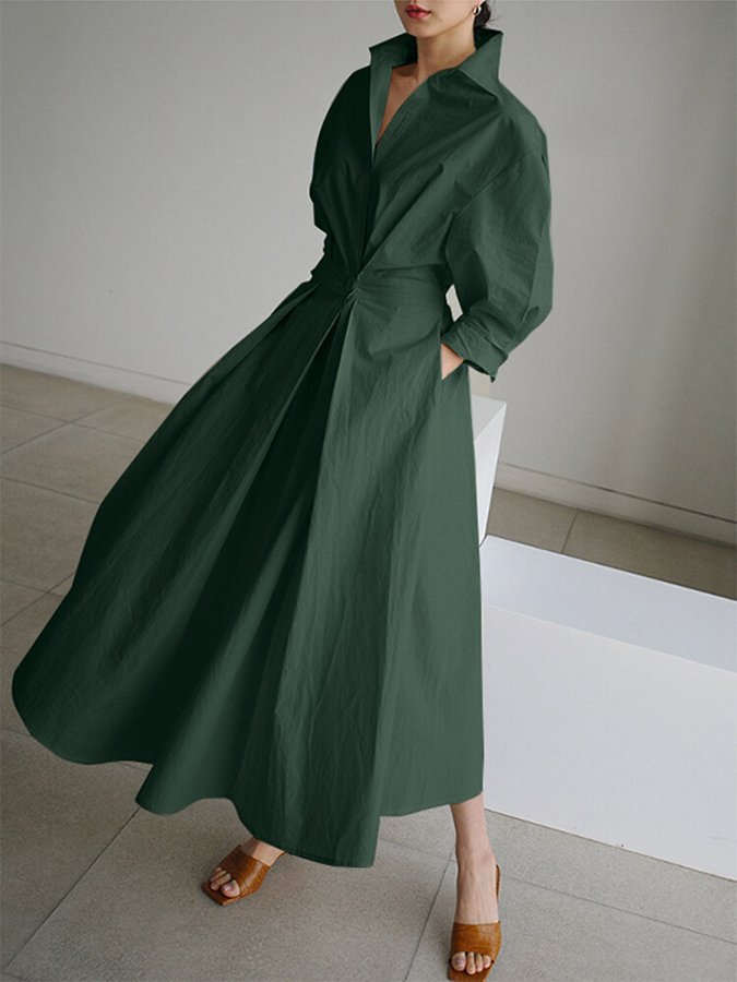 Josephine | Belted Long Sleeve Occasion Midi Dress