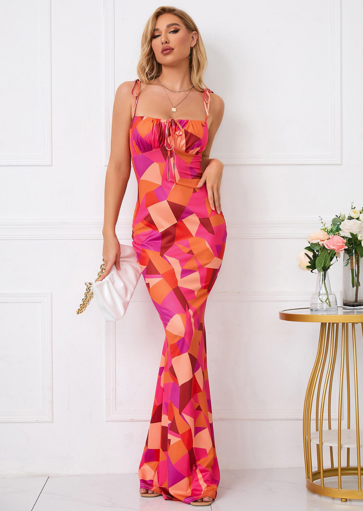 Amara | Floral Bodycon Evening Maxi Dress